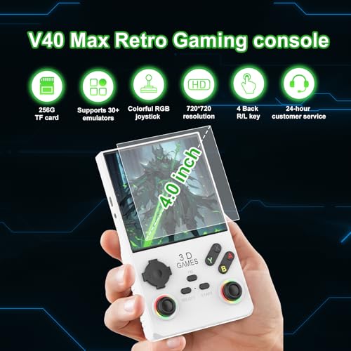 Handheld Game Console 4.0 Inch IPS Screen Retro Portable Arcade Y95927