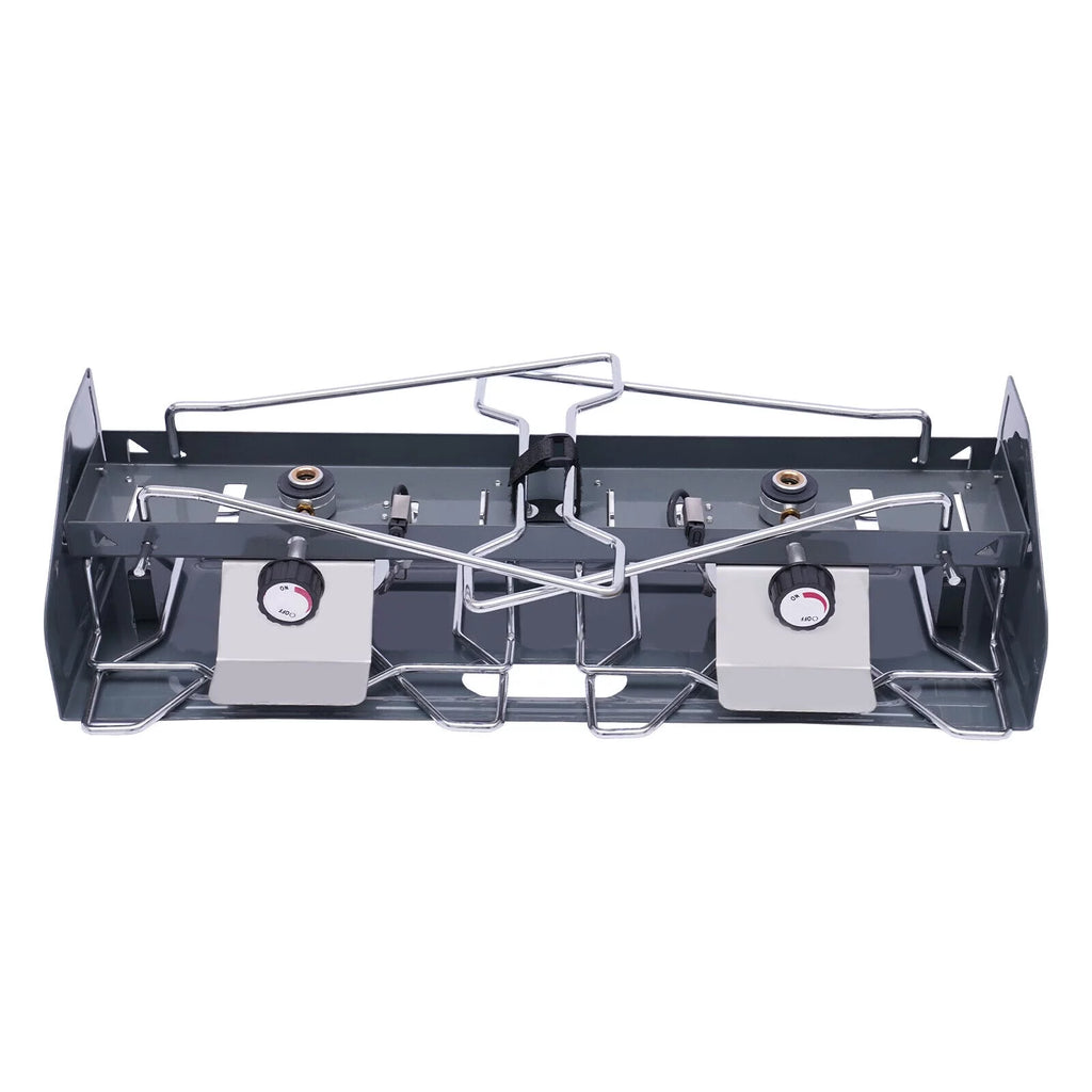 Portable 2-Burner Butane Camping Stove with Grill K5473