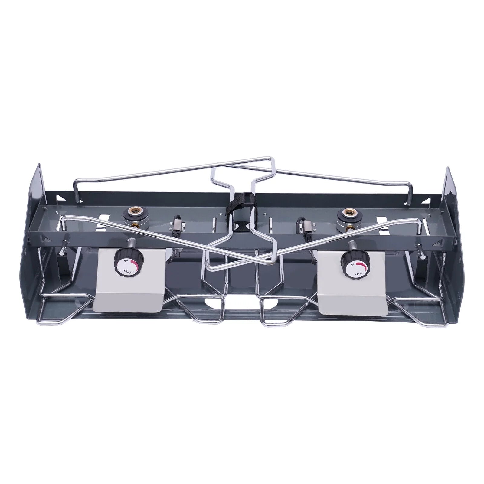 Portable 2-Burner Butane Camping Stove with Grill K5473
