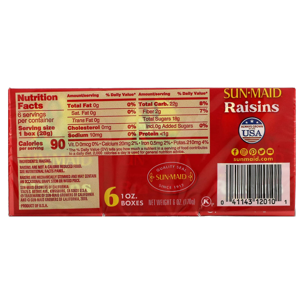 California Sun-Dried Raisins, 1 oz Pack of 4 W155454