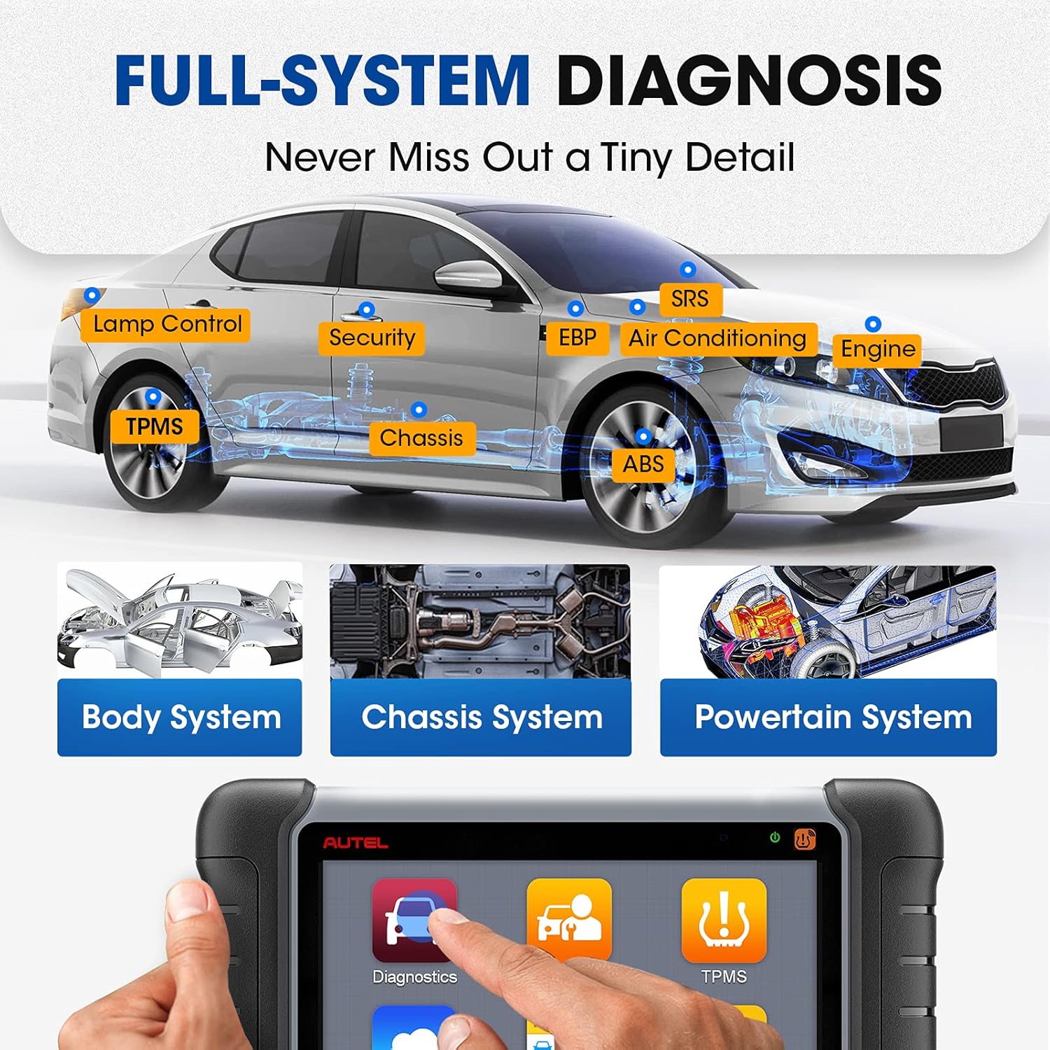 Autel MaxiPRO MP808TS, Full TPMS Service Diagnostic Scanner with 30+ Special Functions and Wireless BT Y8712