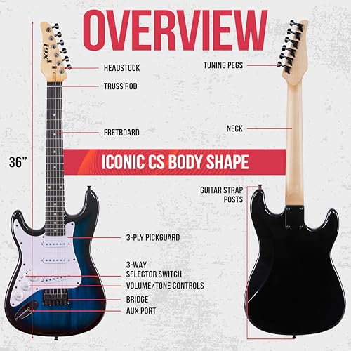 3/4 Size Electric Guitar Kit for Kids with Amp and Accessories V60944