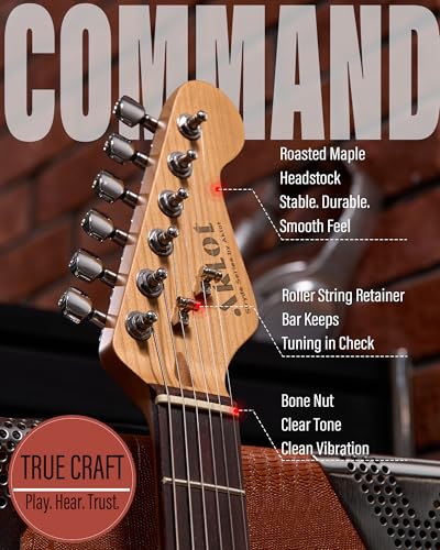 Electric Guitar with Coil-Split, Roasted Maple Neck, HSS Pickups, Beginner Kit with Amp and Bag C21096