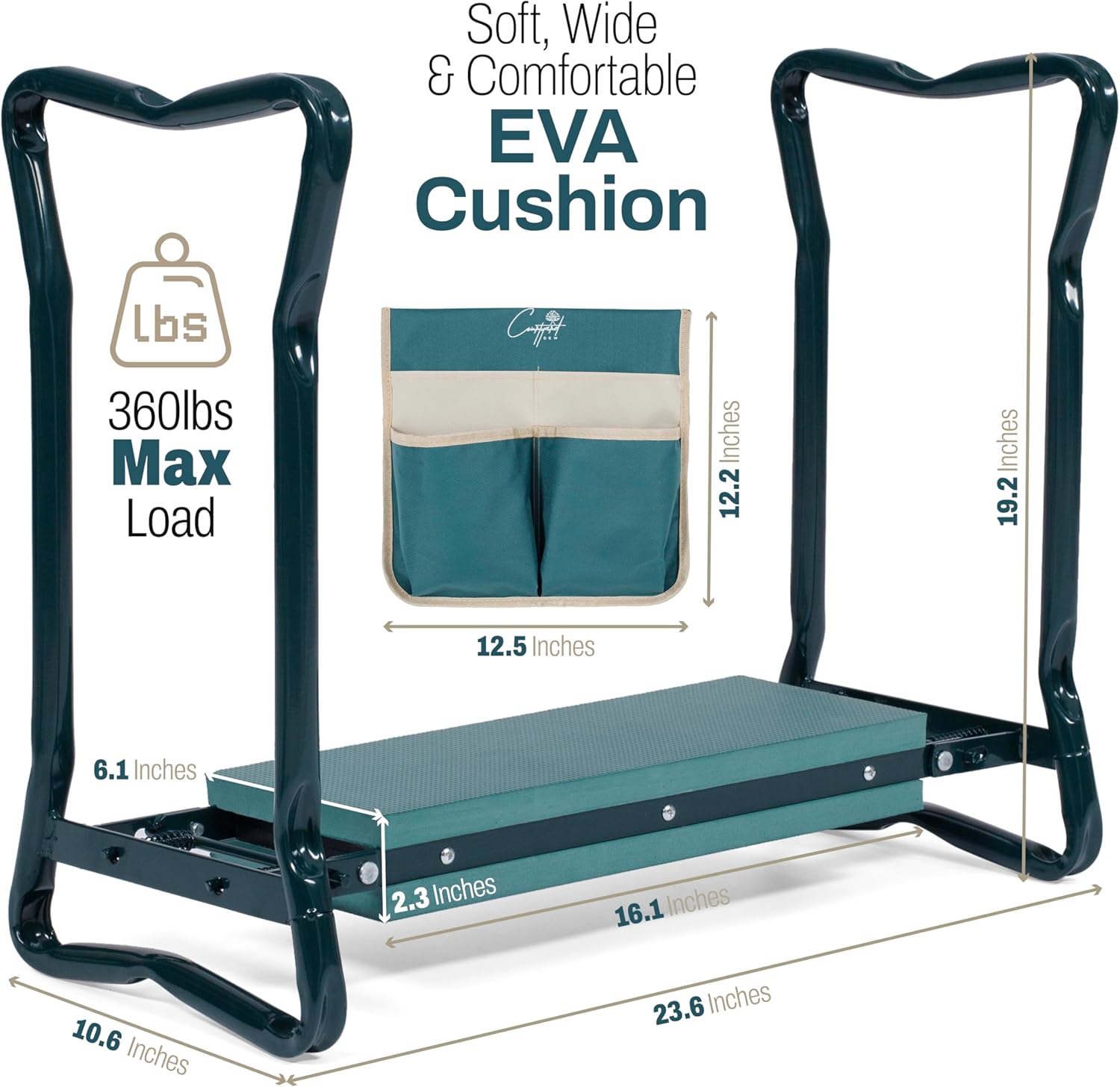 Garden Seat and Kneeler with Cushion, Gloves and Pouch M11715