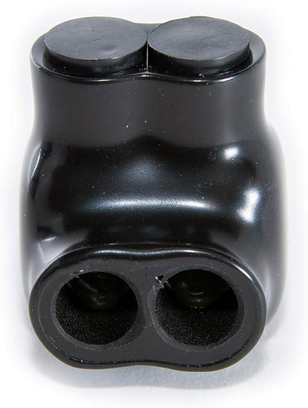 NSI Industries Polaris Black IT-4 Insulated Multi-Tap Connector- 2-Port Single-Sided Entry for 4-14 AWG Wire Range - Dry Locations - Dual-rated cooper and/or aluminum - 1.18-inch width, 1.38-inch height, 1.12-inch length - Hex size 1/8-inch - 12 Pack