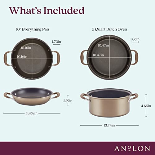Hard-Anodized Nonstick Cookware Set with Dutch Oven and Pan G892182