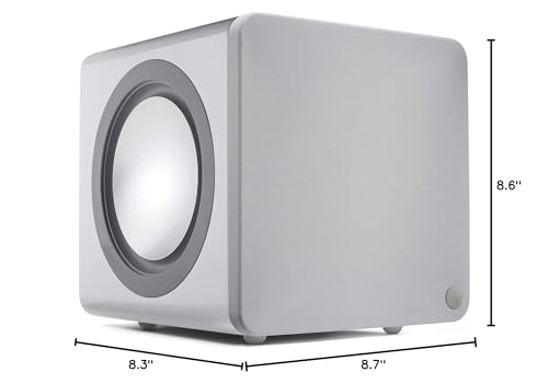 Active Subwoofer with Twin Bass Drivers and Adjustable Sound - White R409
