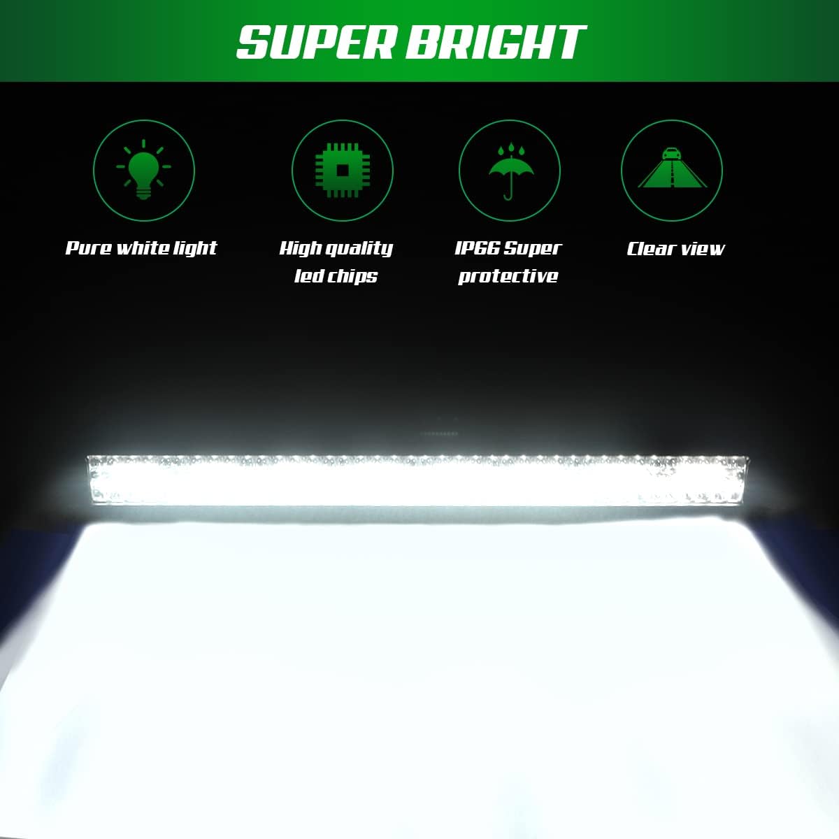 52 inch LED Light Bar for Trucks, Triple Row Spot Flood Combo Beam H556578
