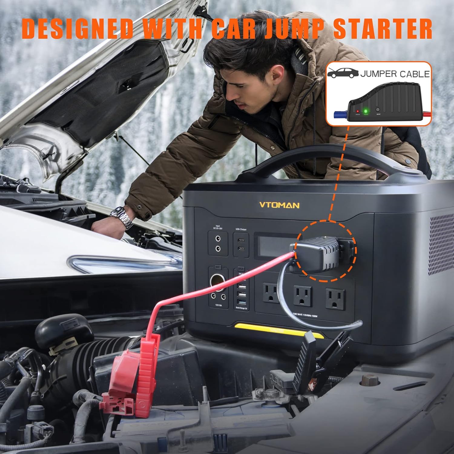 Portable Power Station 1000W, 1408Wh LiFePO4 Battery Generator with AC Outlets P485883