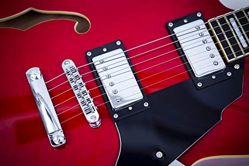 Semi-Hollow Electric Guitar with Stainless Steel Frets Red K5500