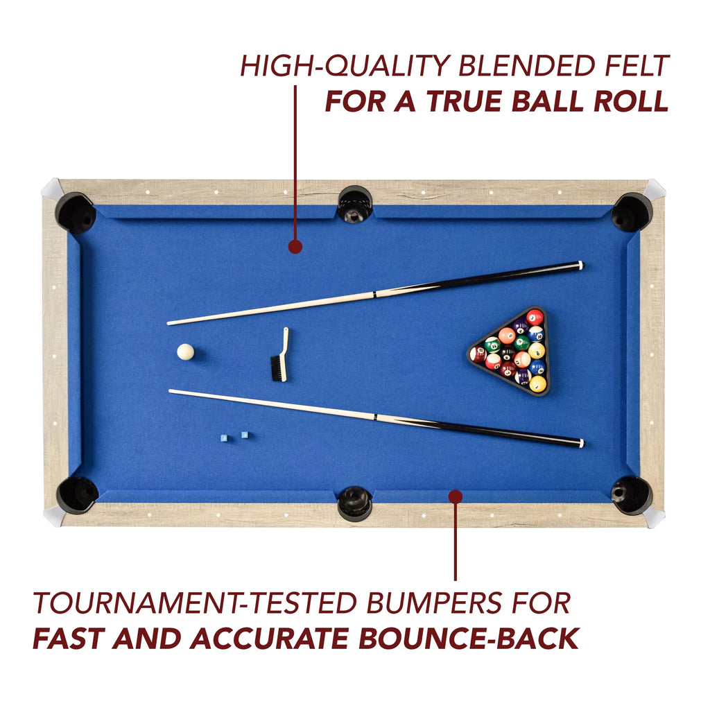7-ft Pool Table Combo Set with Benches, Rustic Gray G46451
