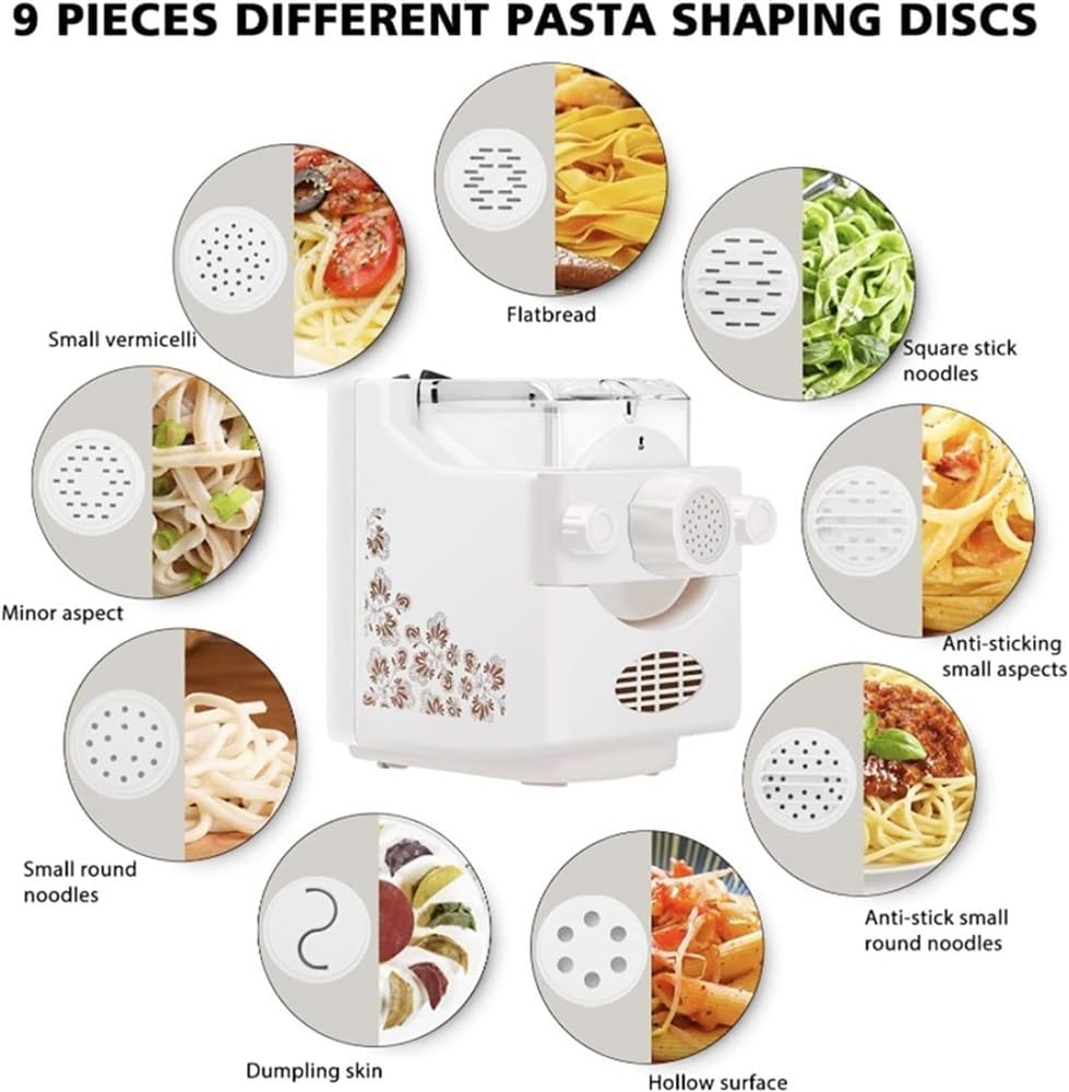 Electric Pasta Maker Machine, 180W Automatic Pasta Extruder for Spaghetti, Noodles, Dumpling Skin L94788