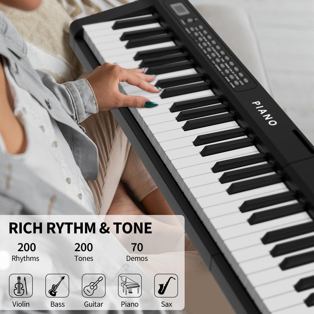 88 Key Semi Weighted Digital Piano with Stand and Built-In Speakers D16780