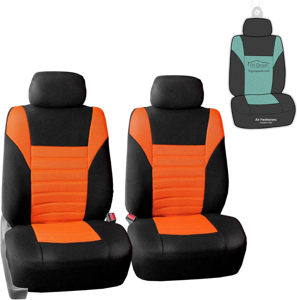 Car Seat Covers Pair Set, Airbag Compatible, Universal Fit for Cars Trucks and SUVs, Gray/Black O278981