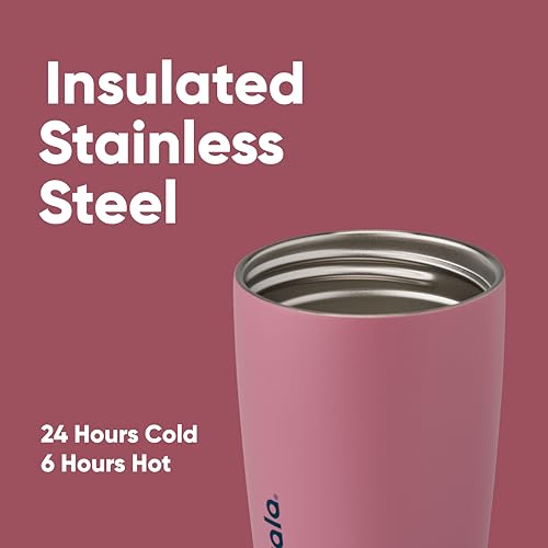 Insulated Stainless Steel Coffee Tumbler, Reusable Travel Mug, 20 oz, Pink N461027