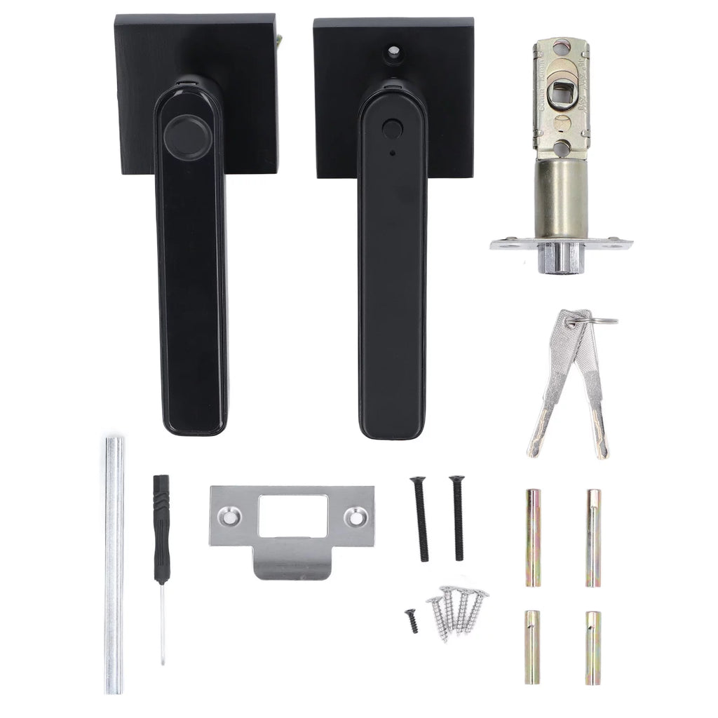Fingerprint Door Lock High Security Semiconductor Technology One Step Access Smart Lock Fingerprint for HouseholdBlack