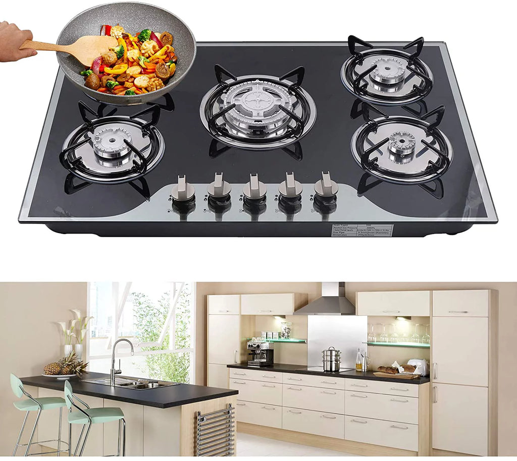 5 Burner Gas Cooktop with Tempered Glass K56547
