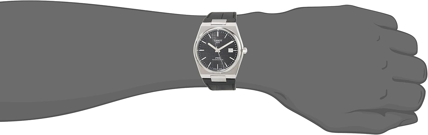 Men's Automatic Watch, Black Leather S807755