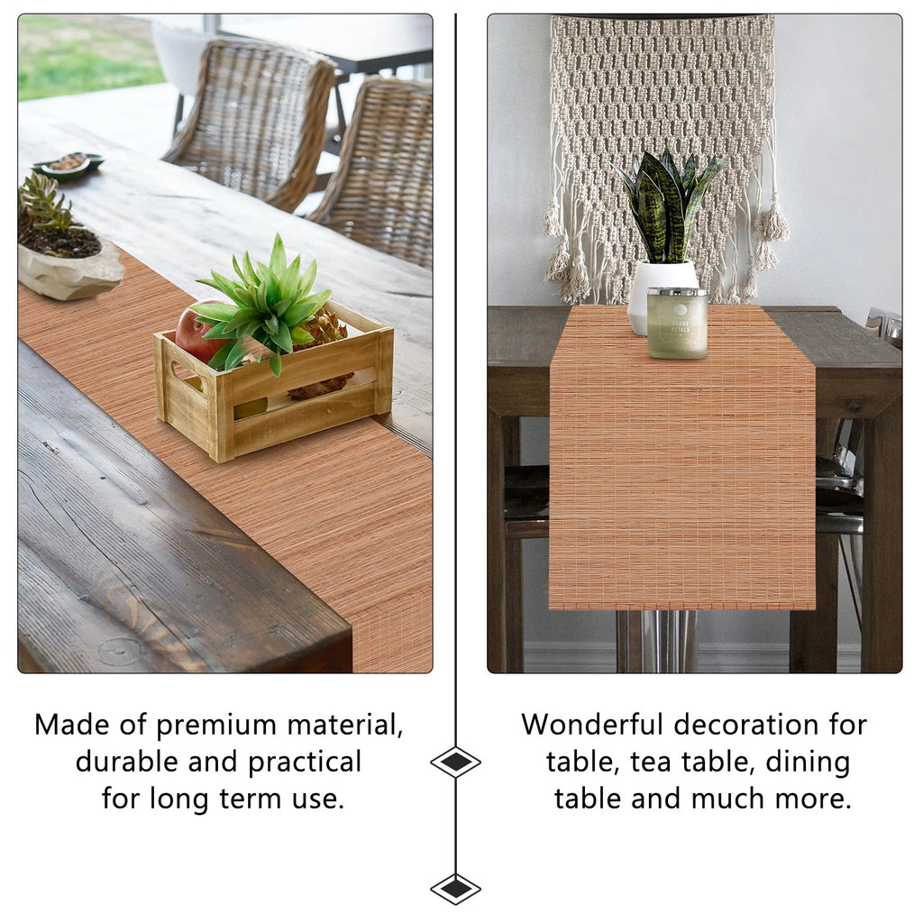 Bamboo Table Mat Runner 2Pcs Dust and Oil Protection E17876