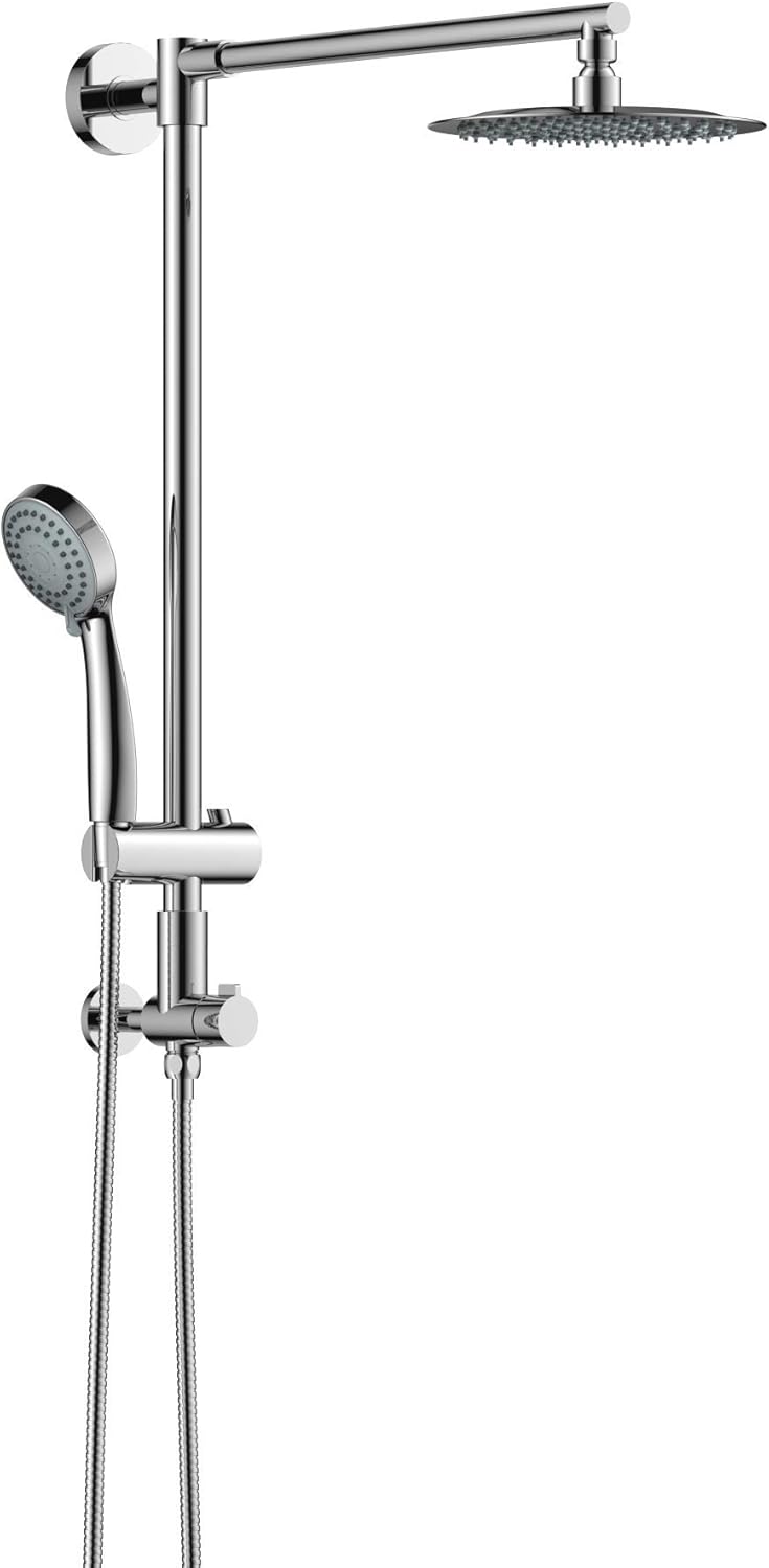 8" Low Profile Rain Shower System with 3-Setting Handheld Combo and Slide Bar Z5376