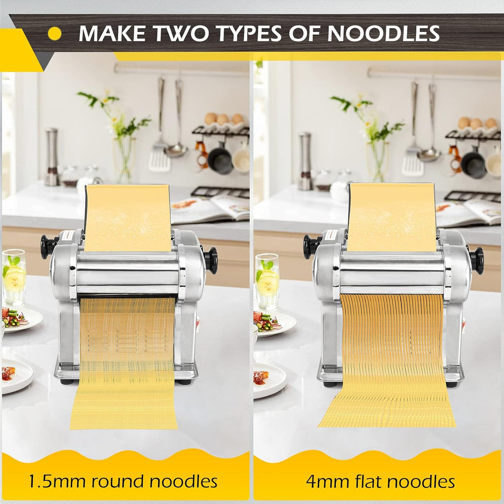 Electric Pasta Maker Noodle Machine with Adjustable Thickness, Stainless Steel, 135W O715362