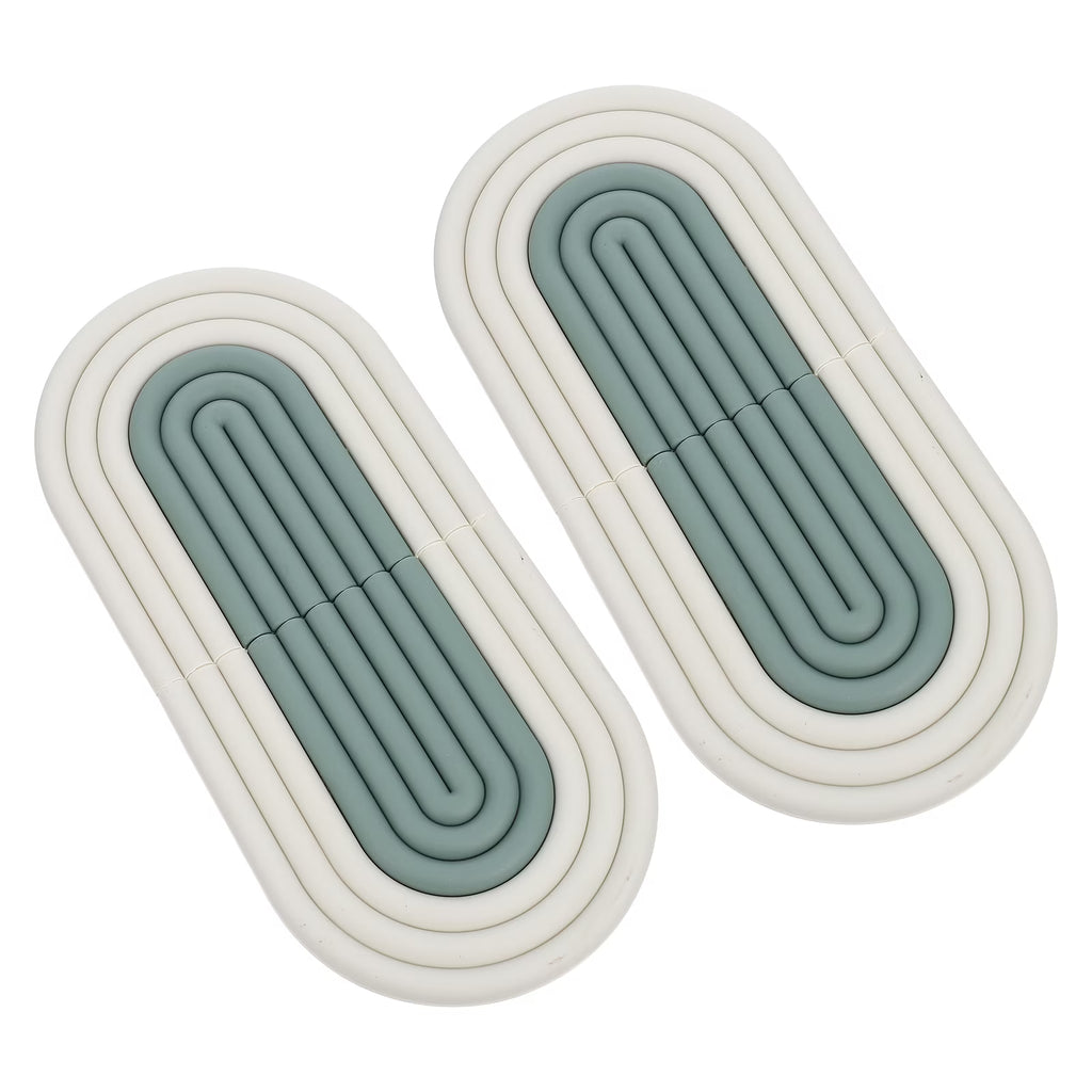 unbranded 4 Pcs Conditioner Devices Table Mat Anti-slip Kitchen Pot Pads 15X14X1CM Green
