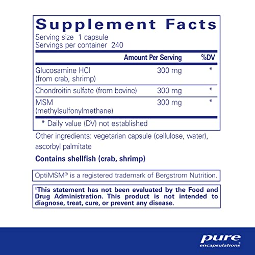 Glucosamine Chondroitin with MSM Joint Support Supplement, 120 Capsules O945