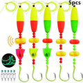 5pcs Catfish Rigs, Fishing Rigs for Bank Fishing, High Carbon Steel Circle Hooks 6/0 8/0 10/0