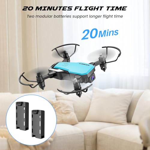 Mini Drone with Camera 720P HD FPV, Foldable RC Quadcopter with 2 Batteries C2480