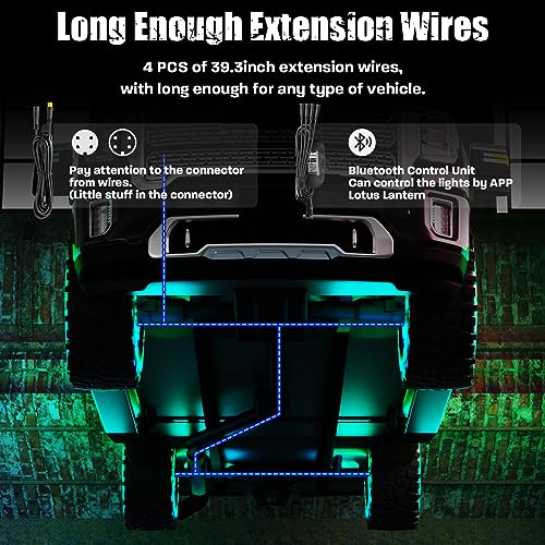 Wheel Lights for Truck - RGB Rim Light for Car/SUV - Wheel Well Ring Lights with Sequential and Multi-Color, Waterproof DC 12v C3041