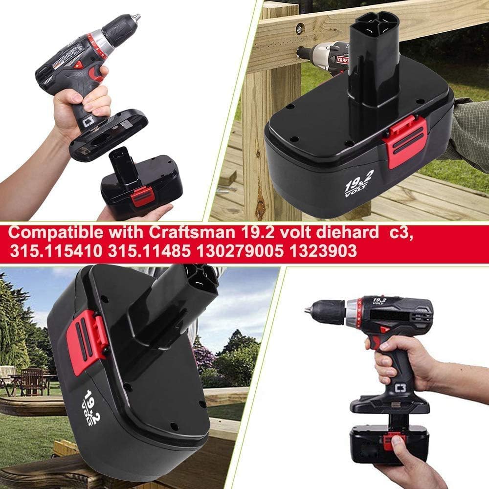 2PACK 4500mAh Replacement Battery for 19.2V Cordless Drills M9671