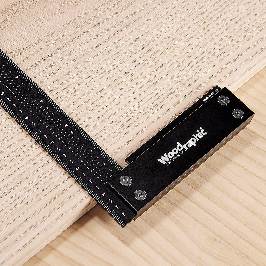 12-inch Precision Square Ruler for Woodworking Marking and Measuring R781715