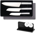RADA Chef Select 3-Piece Large Knife Set – Stainless Steel Culinary Knives With Aluminum Handles and Knife Sharpener