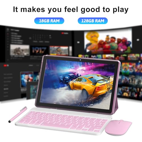 10 inch 2 in 1 Tablet with Keyboard Mouse Case Stylus, 8GB+64GB, IPS Touch Screen G53405