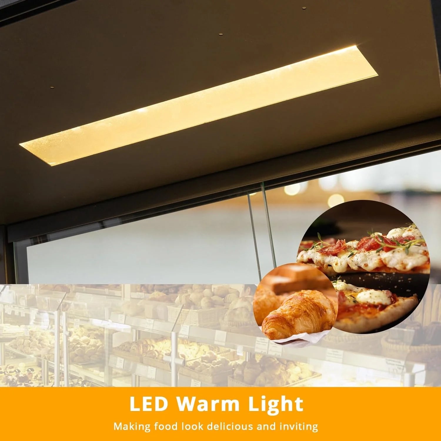 3-Tier Electric Pizza Warmer Display Case with LED Lighting and Glass Door C892