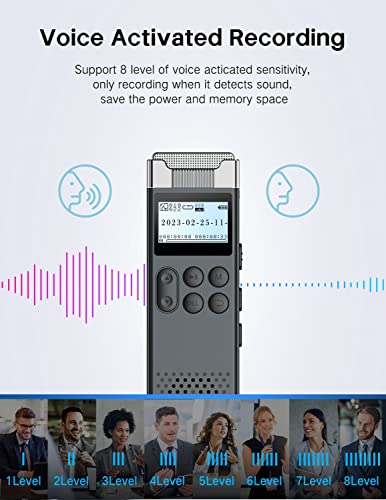 80GB Digital Voice Activated Recorder with Playback for Lectures Meetings V982