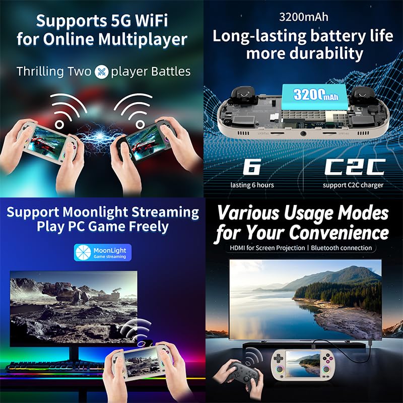 Retro Handheld Game Console with 4-Inch IPS Screen A575
