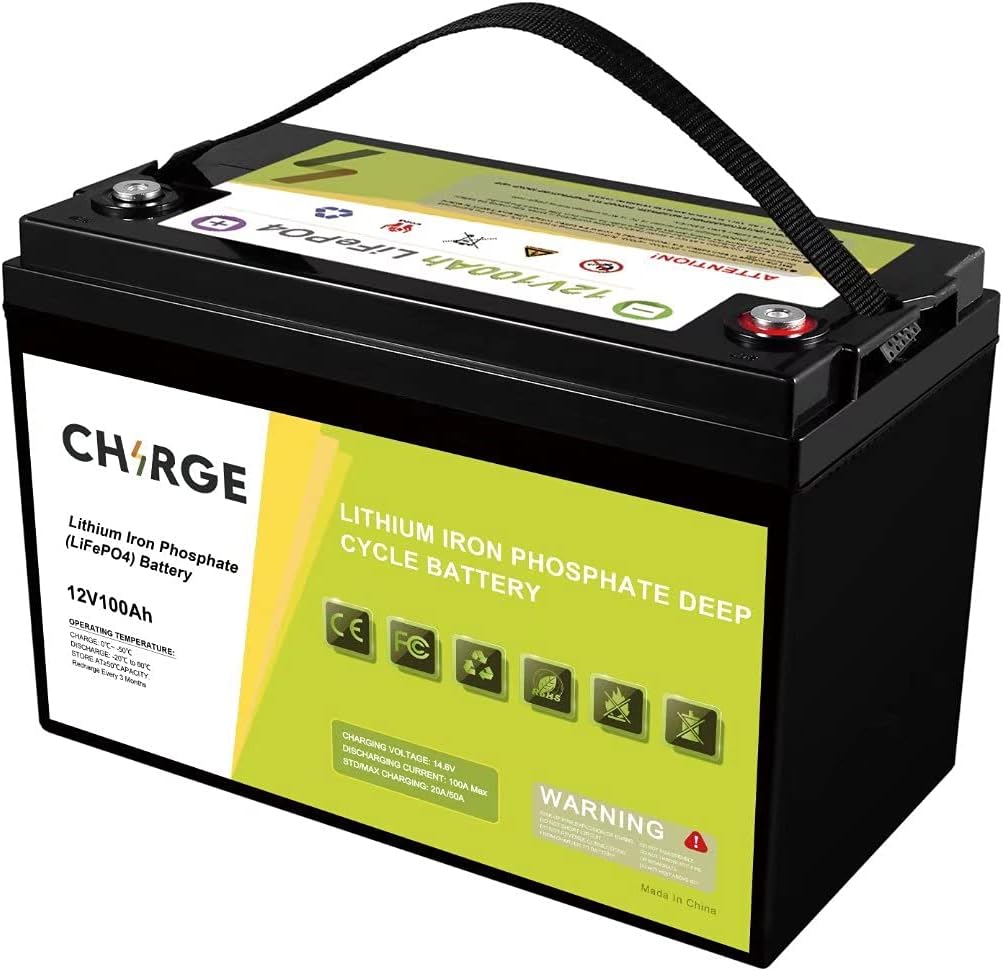 12V 100Ah LiFePO4 Battery with Built-in BMS for RV, Home Energy Storage and Off-Grid I29606