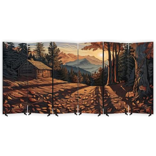 3 Panels Freestanding Acoustic Room Divider Greens Vibrant Daybreak Panorama Art Print Soundproof Privacy Screen Folding Sound Absorbing Partition Wall Divider for Office