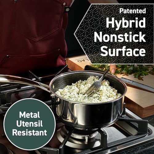 Nonstick 1-Quart Saucepan with Glass Lid, Dishwasher Safe Y7982