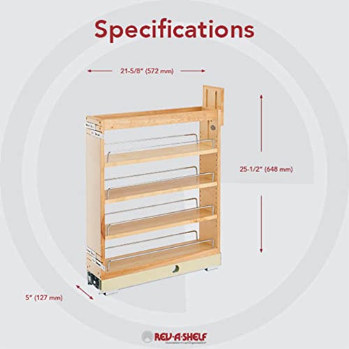 Pull Out Shelf Organizer for Kitchen and Bathroom Base Cabinets, Wooden Slide Out Rack with Soft-Close T187