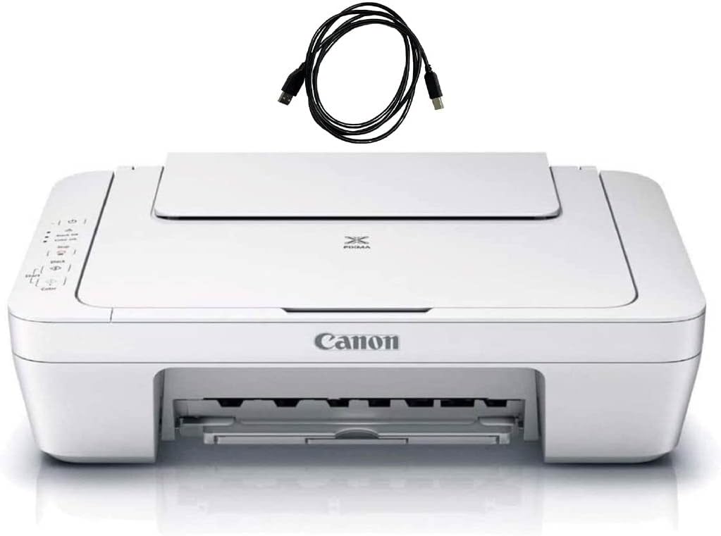Can-on Pixma MG25Series All-in-One Inkjet Printer, Scanner & Copier, Up to 60 Sheets Paper Tray - Hi-Speed USB Connectivity+ Bools USB Printer Cable