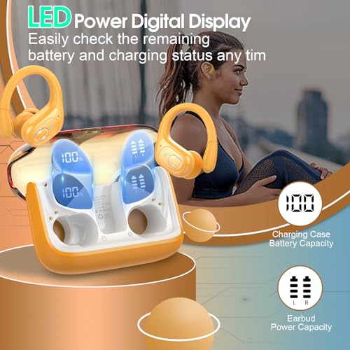 Wireless Earbuds Bluetooth 5.4 with Earhooks, IPX7 Waterproof P475856