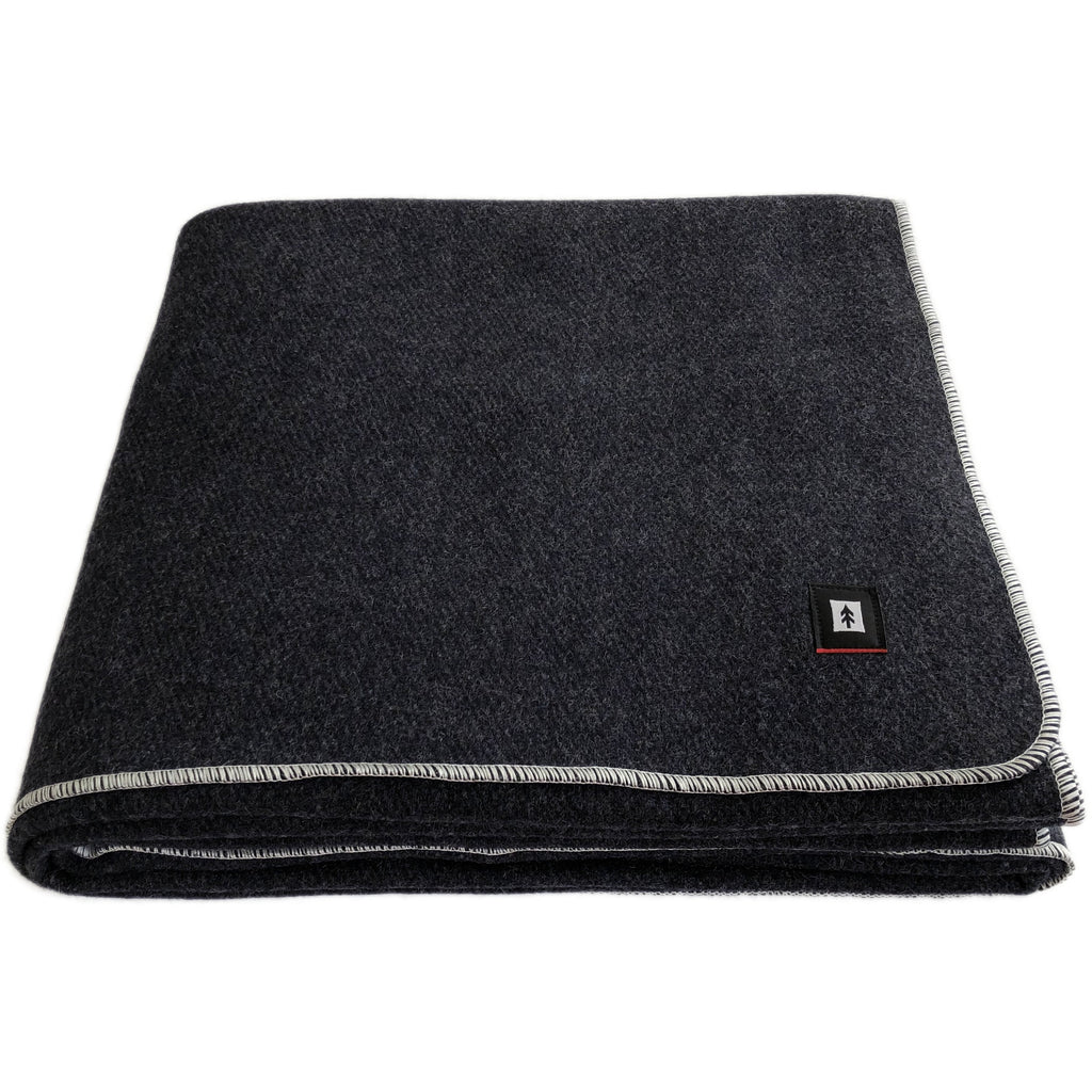 EKTOS 100% Wool Blanket, 66" x 90", Camping Blanket, Wool Blanket Military Surplus (Charcoal, Twin Size)