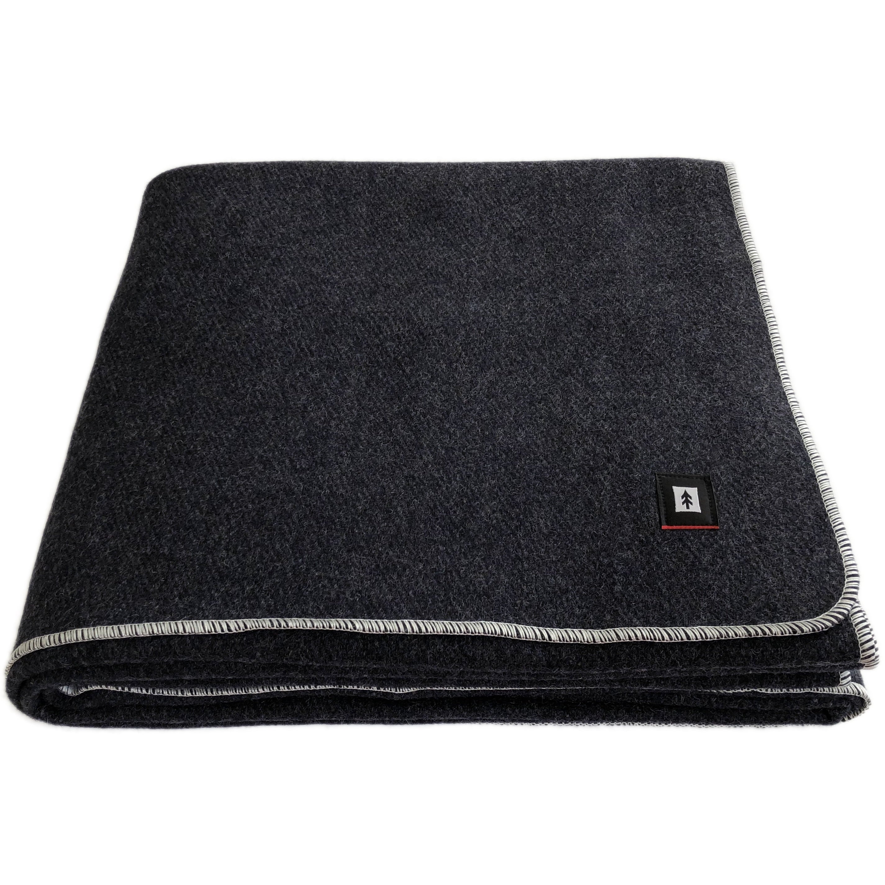 EKTOS 100% Wool Blanket, 66" x 90", Camping Blanket, Wool Blanket Military Surplus (Charcoal, Twin Size)