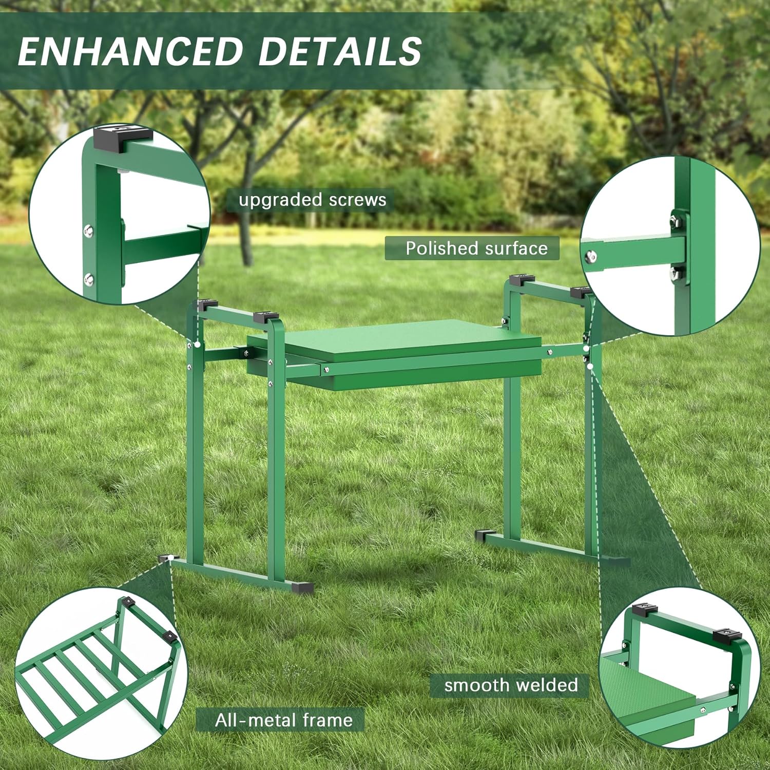 Garden Kneeler and Seat with Handle, Heavy Duty Gardening Stool W895