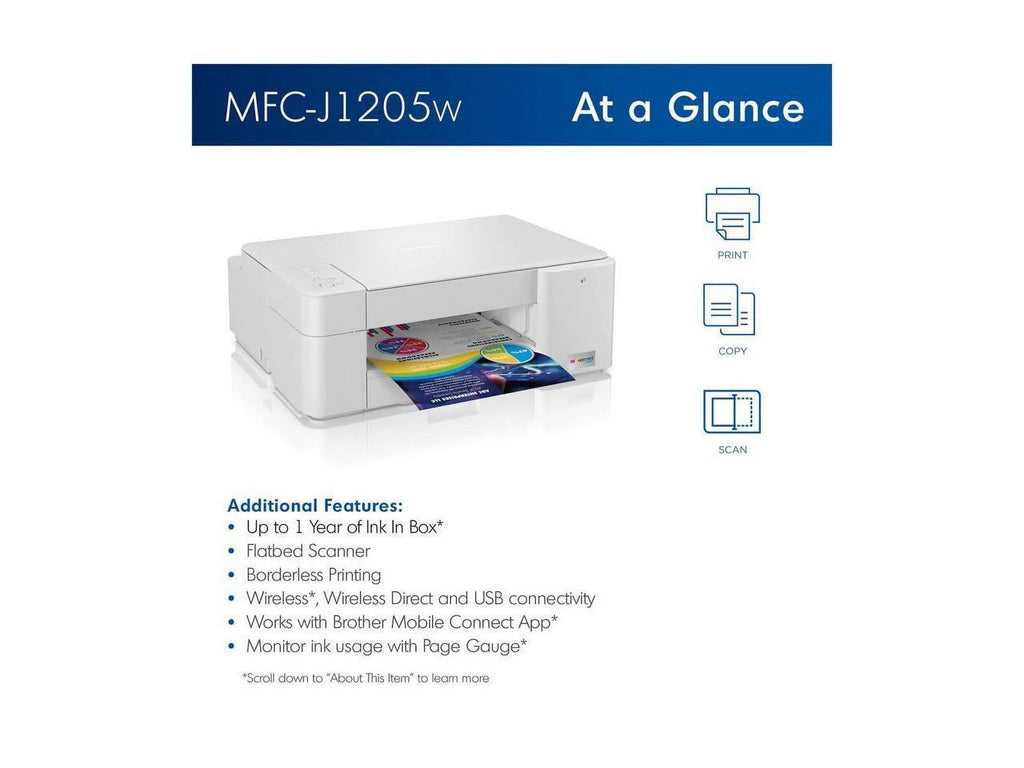 Wireless Multi-Function Color Inkjet Printer with Up to 1-Year of Ink In-box J9549