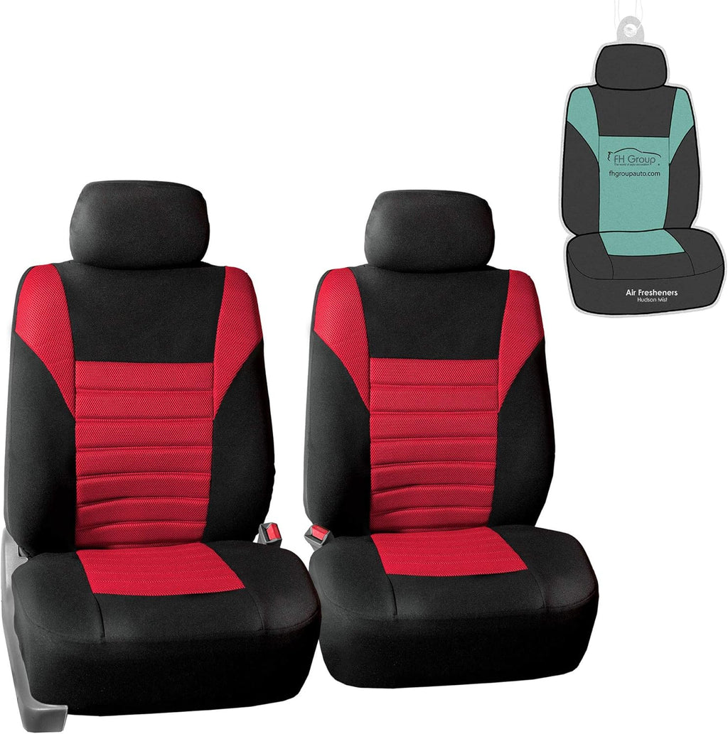 Car Seat Covers Pair Set, Airbag Compatible, Universal Fit for Cars Trucks and SUVs, Gray/Black O278981
