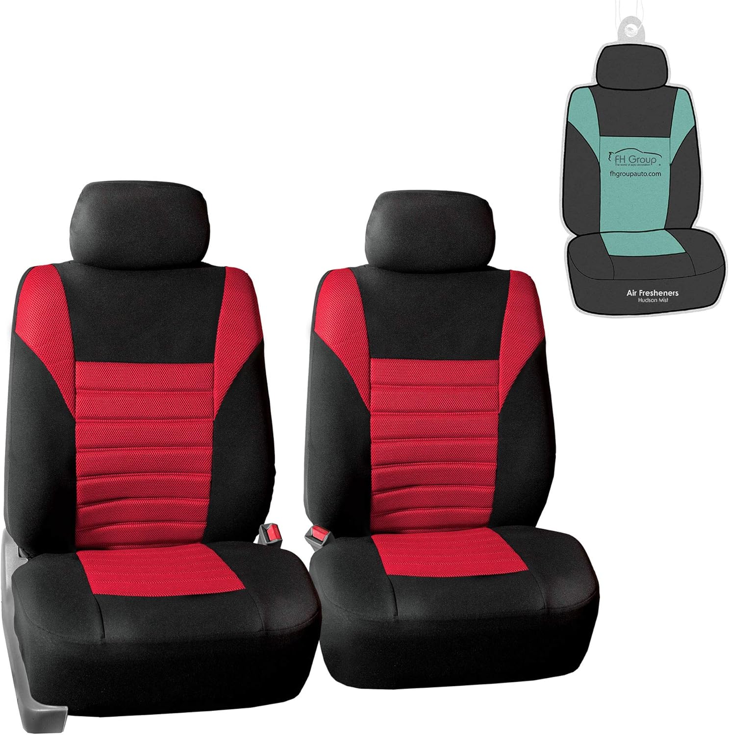 Car Seat Covers Pair Set, Airbag Compatible, Universal Fit for Cars Trucks and SUVs, Gray/Black O278981