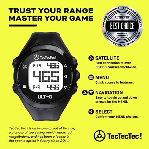 Golf GPS Watch with LCD Display, Preloaded Worldwide Courses - Black N9114